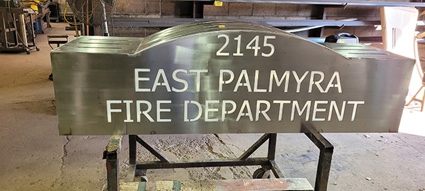 East Palmyra Fire Department Plasma Cut Sign